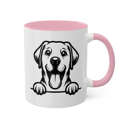 Taza de café con cara de perro Labrador Retriever - Taza colorida de 11 oz