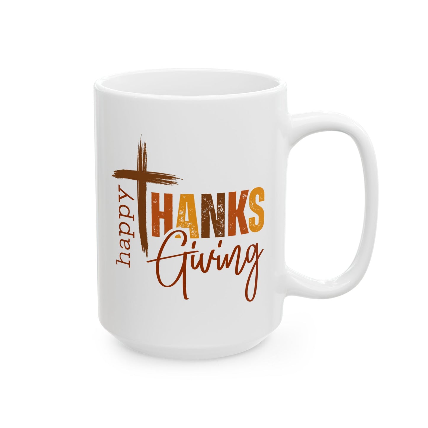 Taza de café con texto en inglés "Happy Thanksgiving" (11 oz, 15 oz)