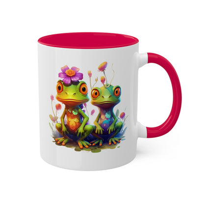 Two Adorable Little Frogs - 11oz Colorful Coffee Mug