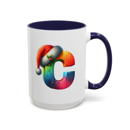 "C" Christmas Alphabet Letter - Holiday Gift Mug (11, 15oz)