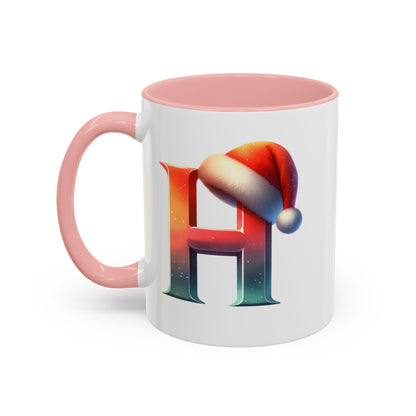 "H" Christmas Alphabet Letter - Holiday Gift Mug (11, 15oz)