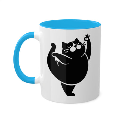 Cute Yoga Cat Pose - 11oz Colorful Mug