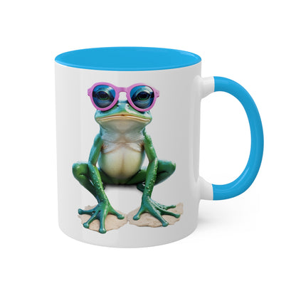 Adorable Little Frog With Sunglasses - 11oz Colorful & Fun Mug