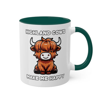 Highland Cows Make Me Happy - 11oz Colorful Mug