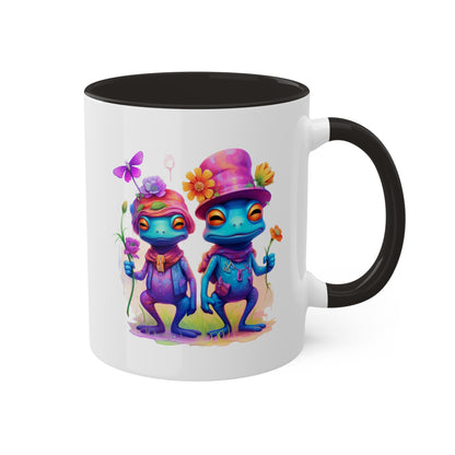 Two Adorable Blue Frogs - 11 oz Colorful & Funny Mug