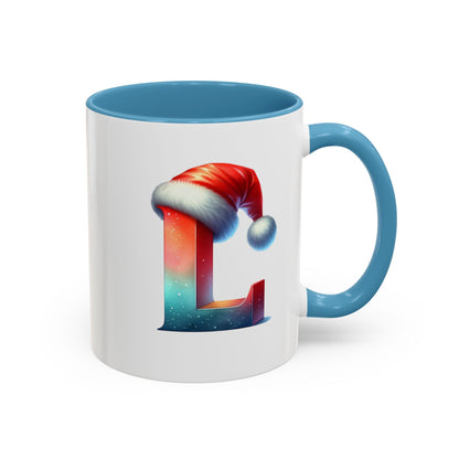 "L" Christmas Alphabet Letter - Holiday Gift Mug (11, 15oz)