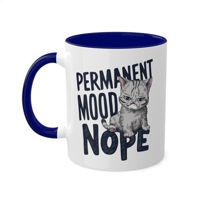 ESTADO DE ÁNIMO PERMANENTE Nope - Taza de café colorida de 11 oz