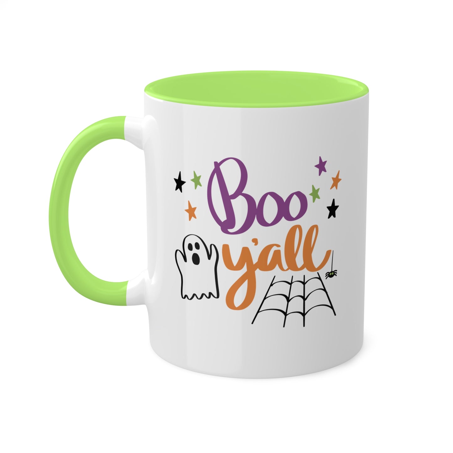 Boo Yall - Cute Ghost - 11oz Colorful Funny Halloween Mug