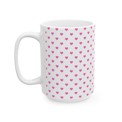 Pink Hearts Pattern - Breast Cancer Awareness Mug (11oz, 15oz)