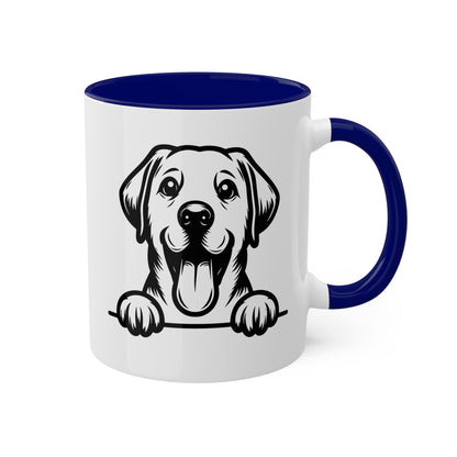 Taza de café con cara de perro Labrador Retriever - Taza colorida de 11 oz