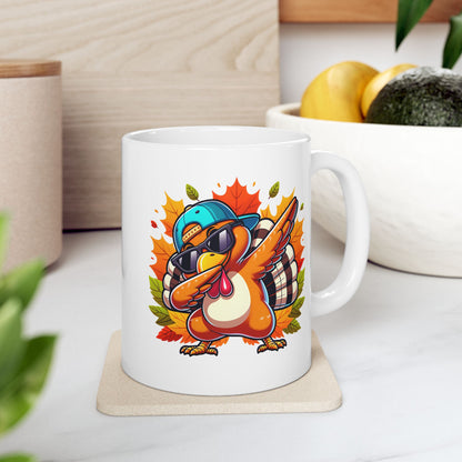 Dabbing Turkey - Fall Thanksgiving Coffee Gift Mug (11oz, 15oz)