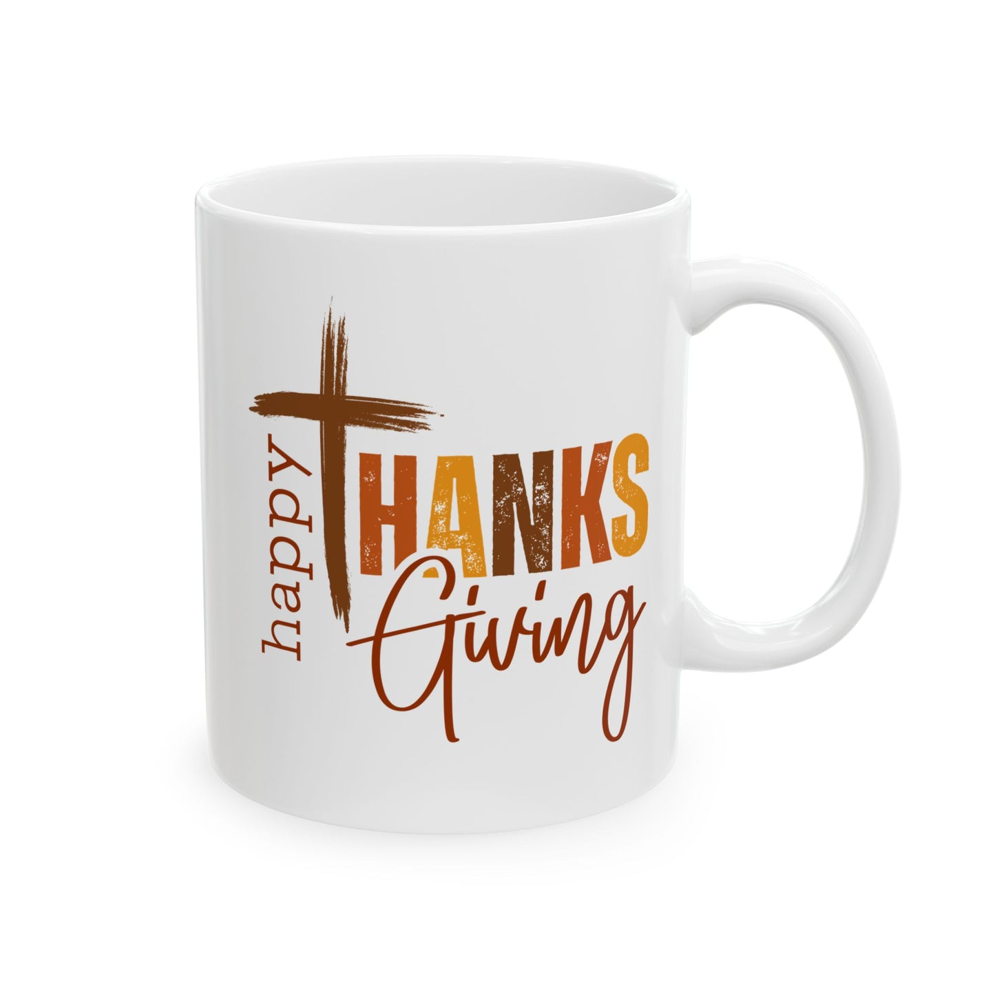 Taza de café con texto en inglés "Happy Thanksgiving" (11 oz, 15 oz)