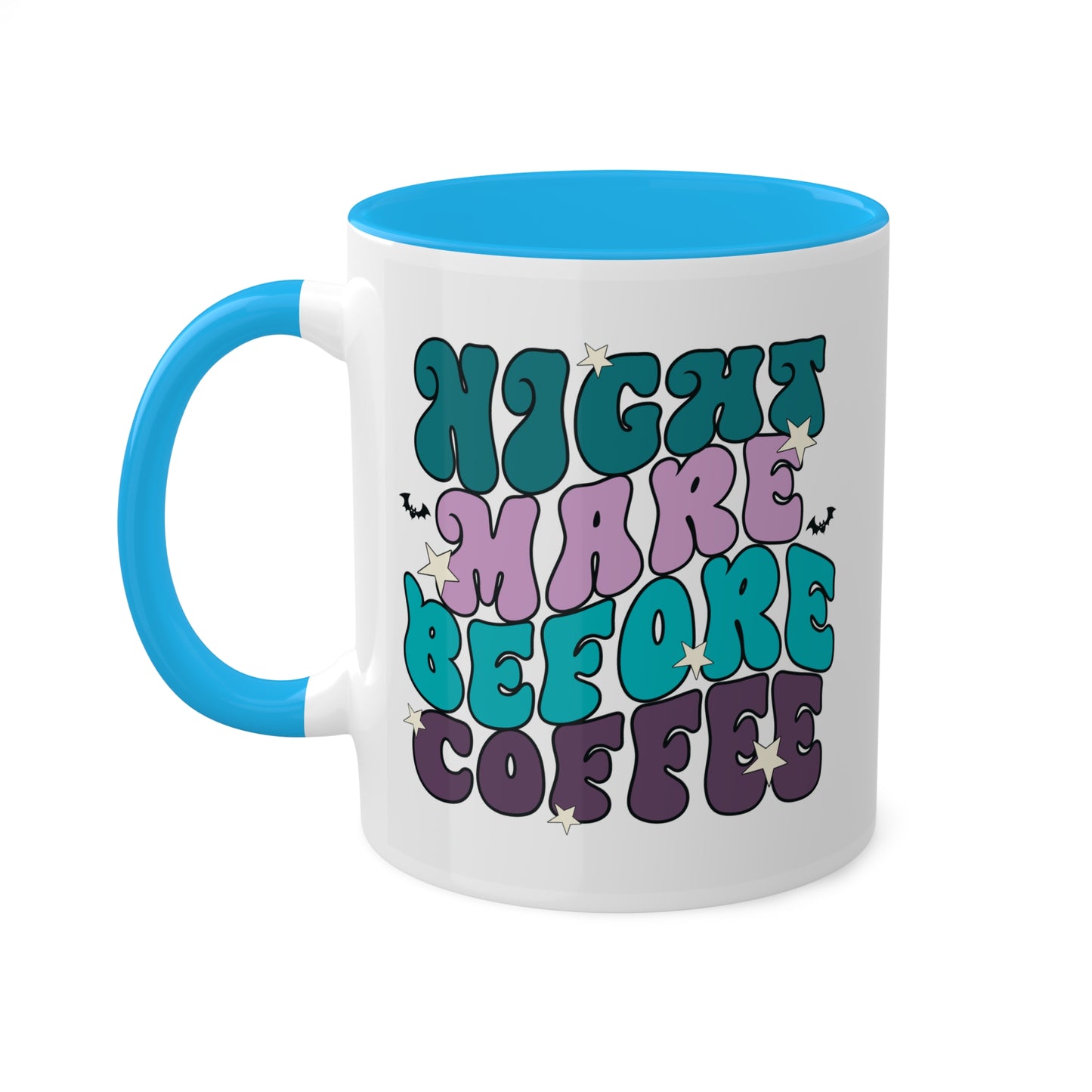 Nightmare Before Coffee - 11oz Colorful & Fun Halloween Mug - Retro Style