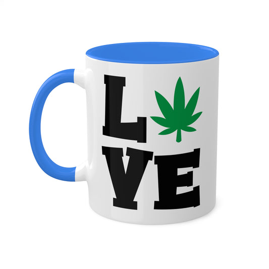 Love Cannabis Herb Coffee Mug Gift - 11oz Colorful Mug