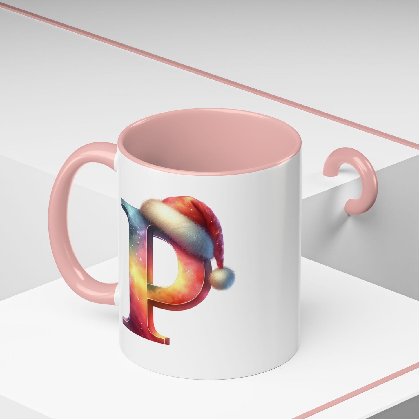 Taza con la letra "P" del alfabeto navideño (11, 15 oz)