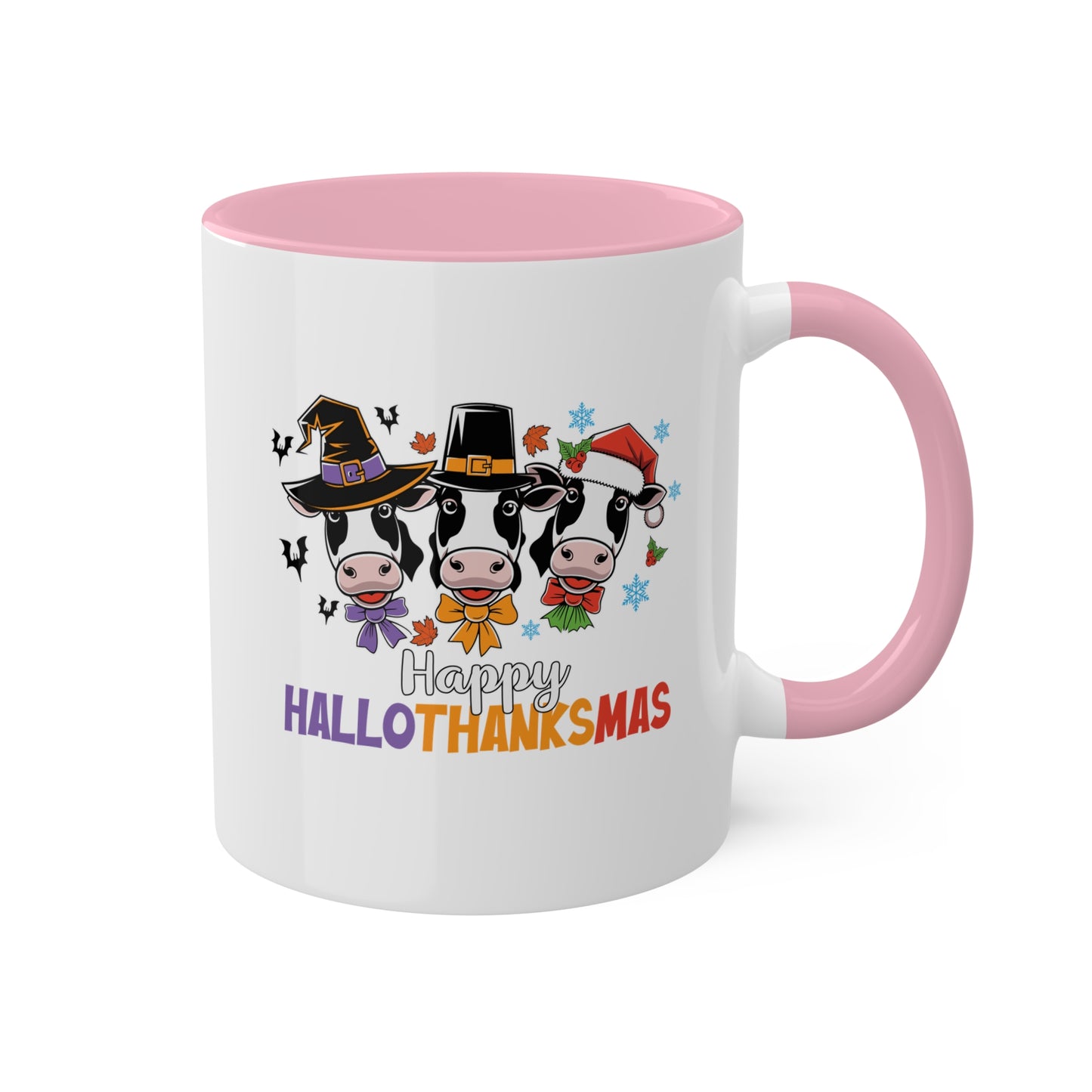 FELIZ DIA DE SAN VALENTÍN CON TRES LINDAS VACAS - Taza colorida de 11 oz