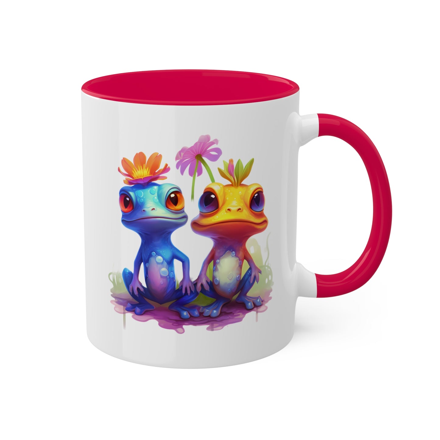 Two Cute Little Frogs Sitting - 11 oz Colorful Coffee Mug