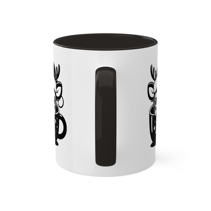 Lindo reno de dibujos animados navideños - Taza de regalo navideña de 11 oz