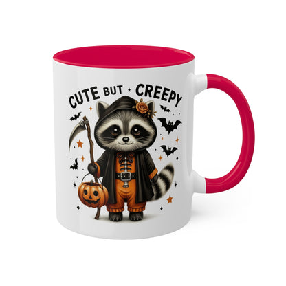 Cute But Creepy With Adorable Raccoon - 11oz Colorful Halloween Mug