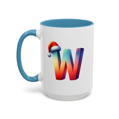 Taza con la letra "W" del alfabeto navideño (11, 15 oz)