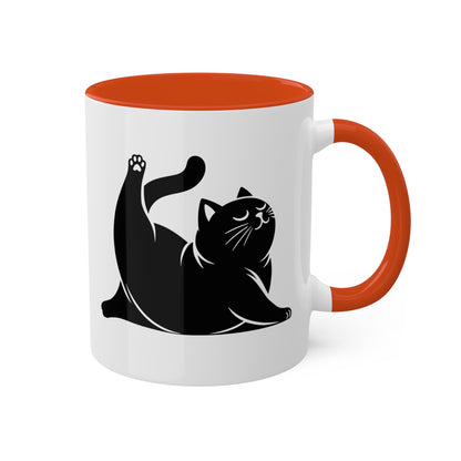 Cute Yoga Cat Stretching - 11oz Colorful Mug