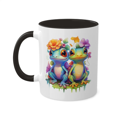 Two Adorable Little Frogs Sitting Peacefully - 11oz Colorful Coffee Mug