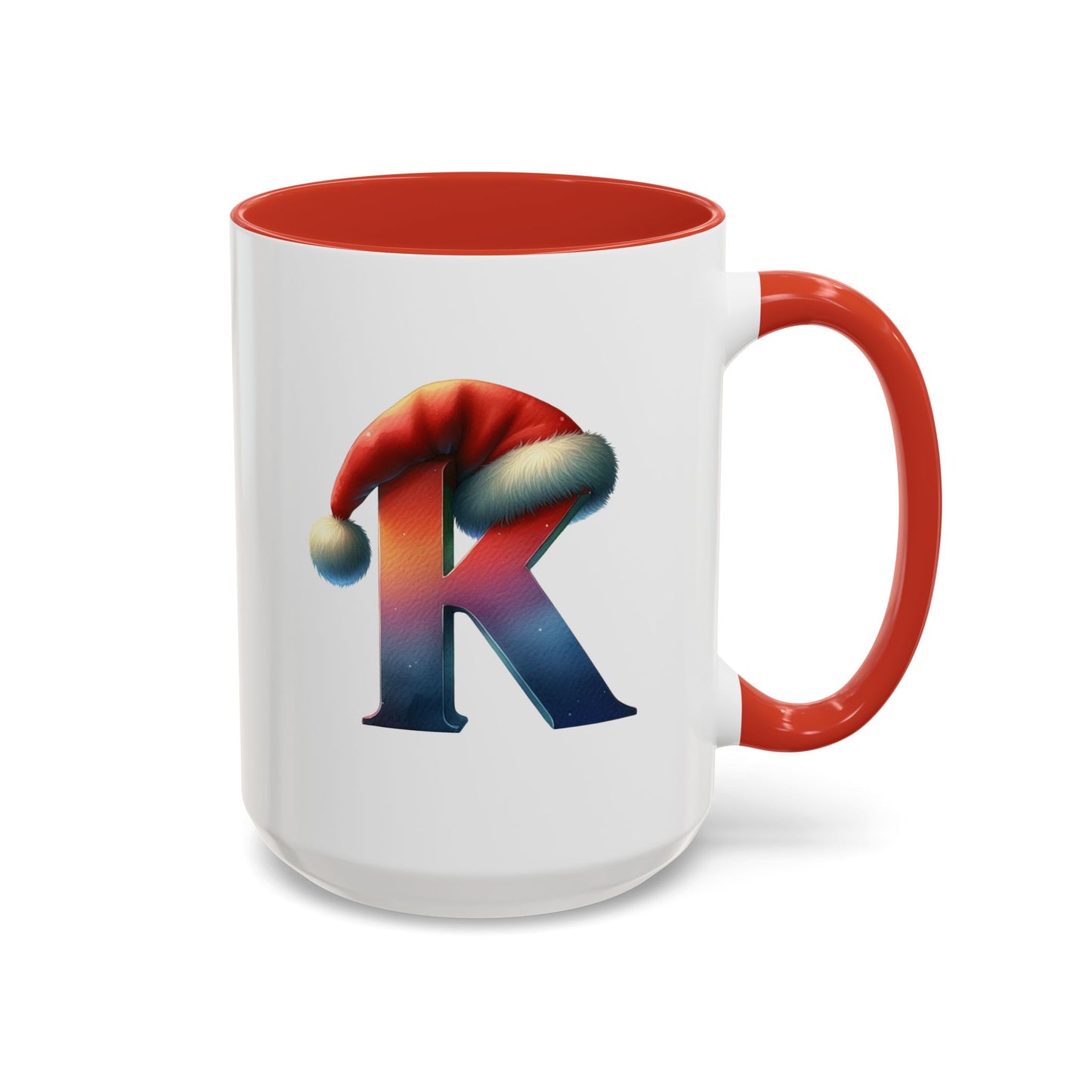 Taza con la letra "K" del alfabeto navideño (11, 15 oz)