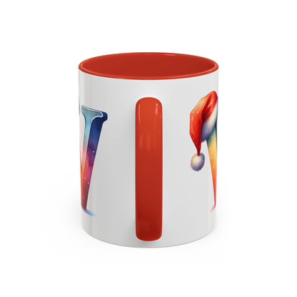 "V" Christmas Alphabet Letter - Holiday Gift Mug (11, 15oz)