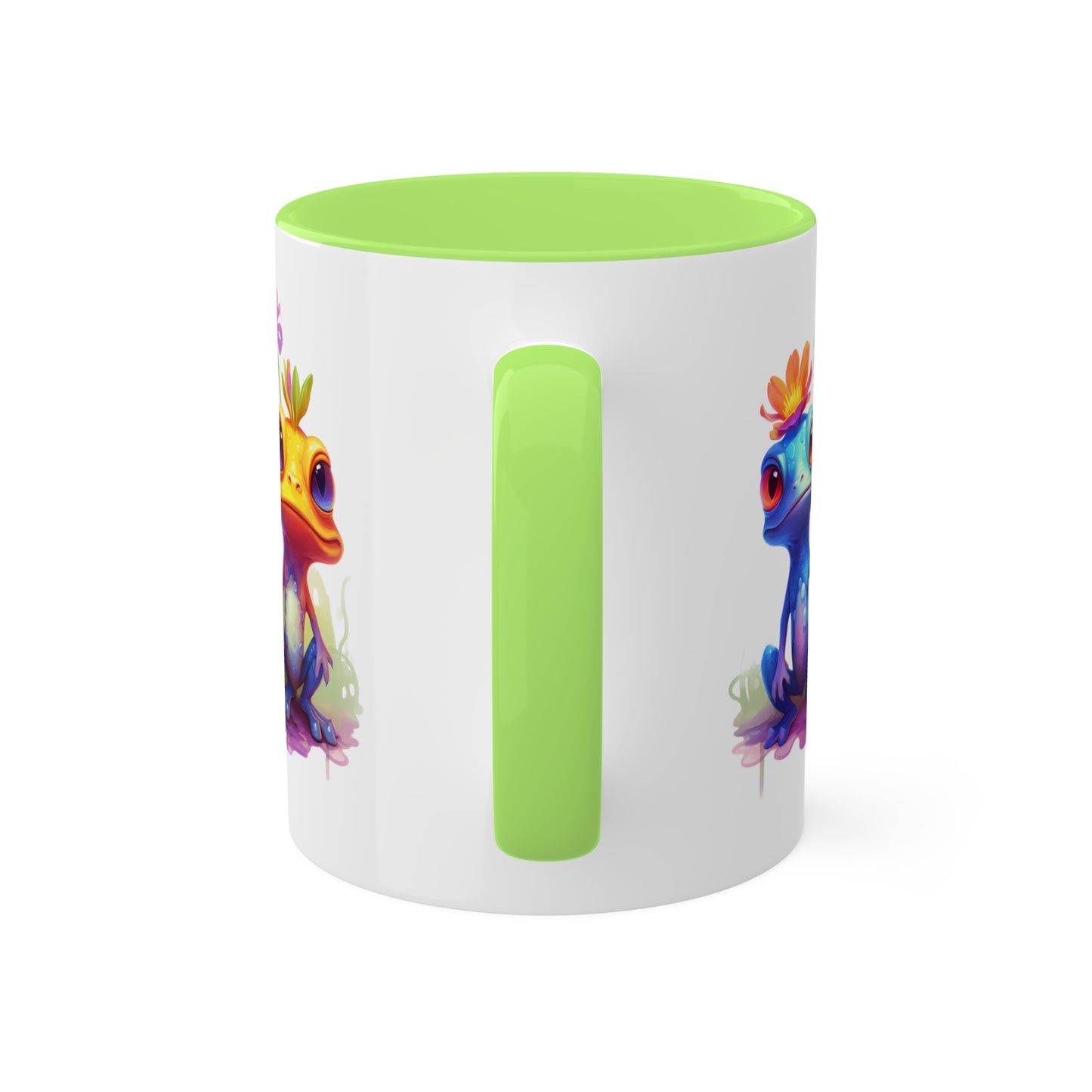 Two Cute Little Frogs Sitting - 11 oz Colorful Coffee Mug