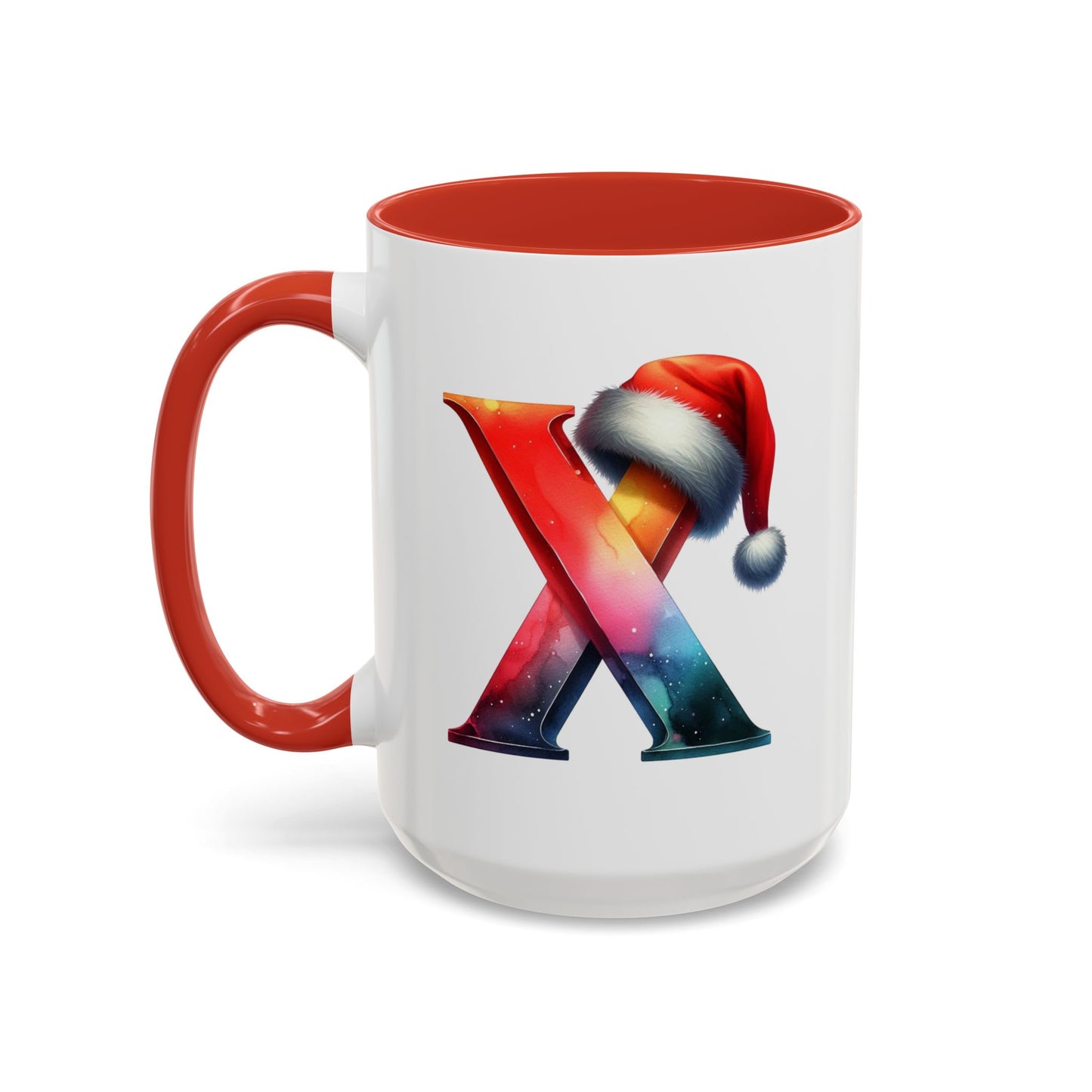 Taza con la letra "X" del alfabeto navideño (11, 15 oz)