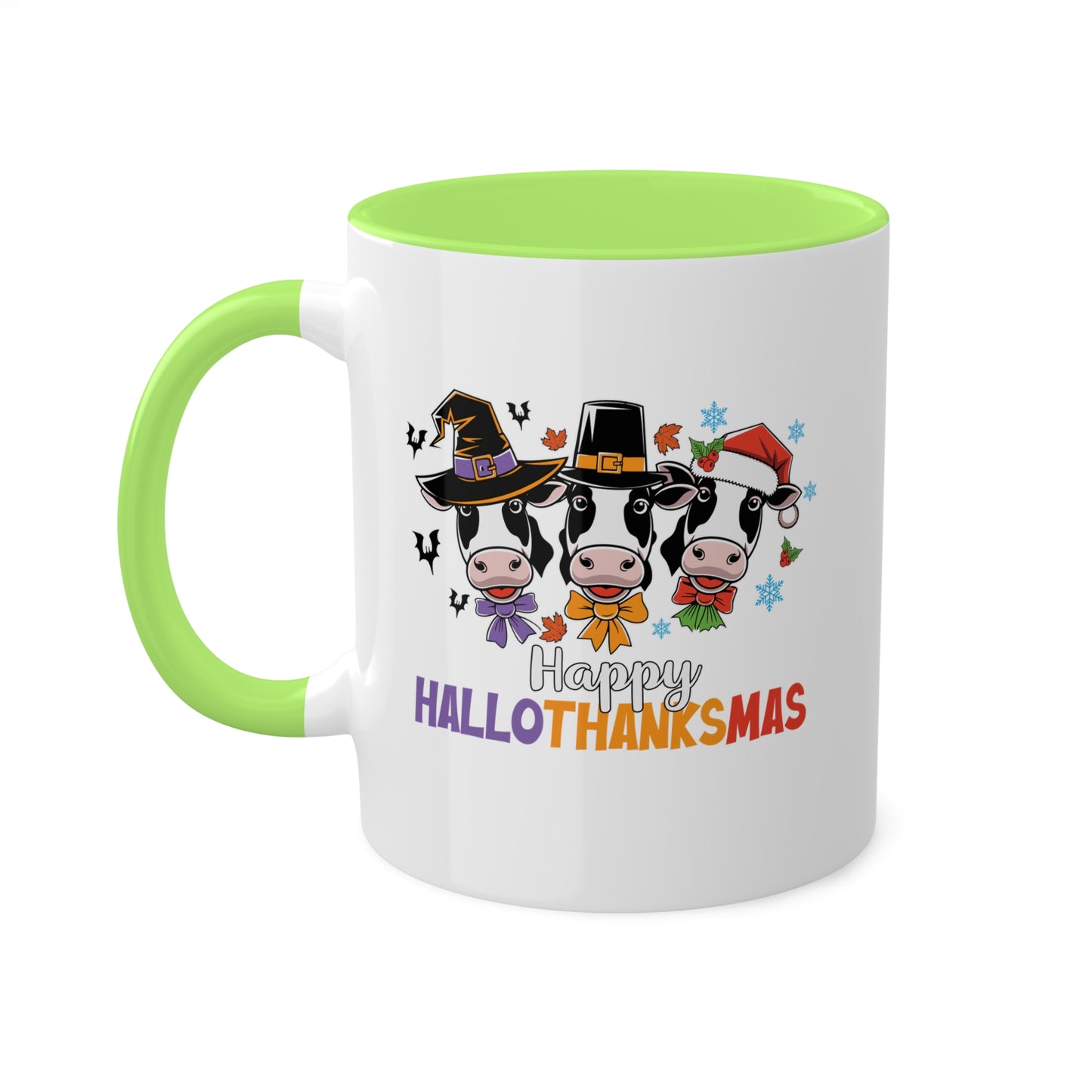 FELIZ DIA DE SAN VALENTÍN CON TRES LINDAS VACAS - Taza colorida de 11 oz