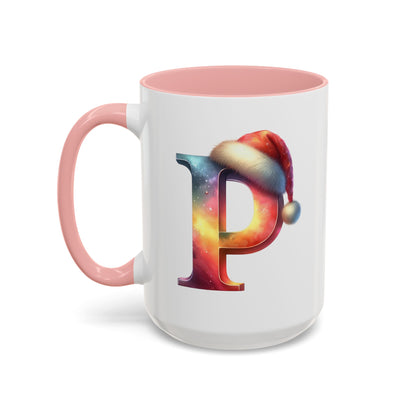 Taza con la letra "P" del alfabeto navideño (11, 15 oz)