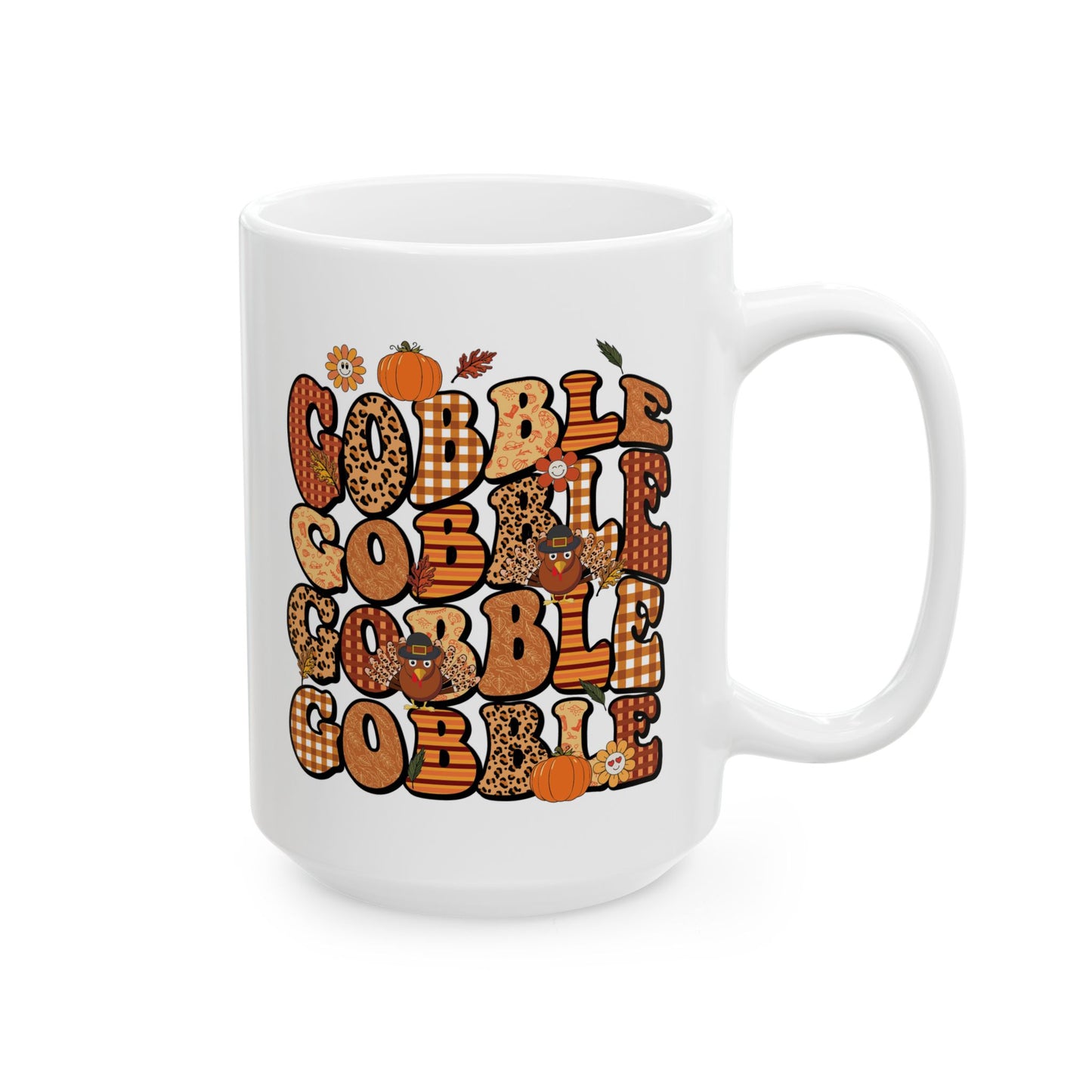 Gobble Gobble Gobble - Fall Thanksgiving Coffee Mug (11oz, 15oz)