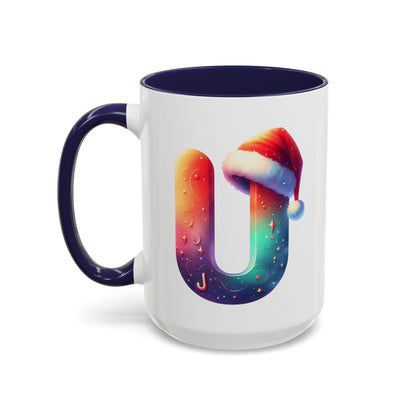 "U" Christmas Alphabet Letter - Holiday Gift Mug (11, 15oz)