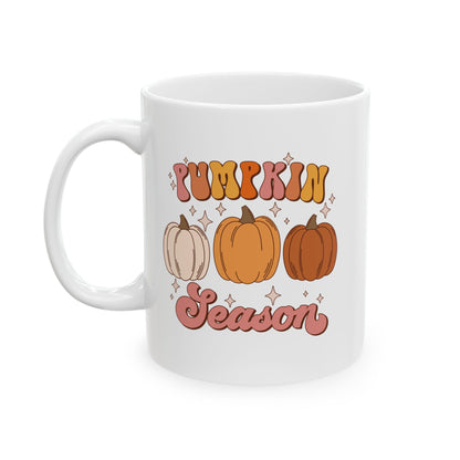 Taza de café con motivo de la temporada de calabazas y Acción de Gracias (11 oz, 15 oz)