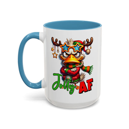 Jolly AF - Funny Christmas Duck Holiday Gift Mug (11oz, 15oz)