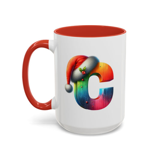 "C" Christmas Alphabet Letter - Holiday Gift Mug (11, 15oz)