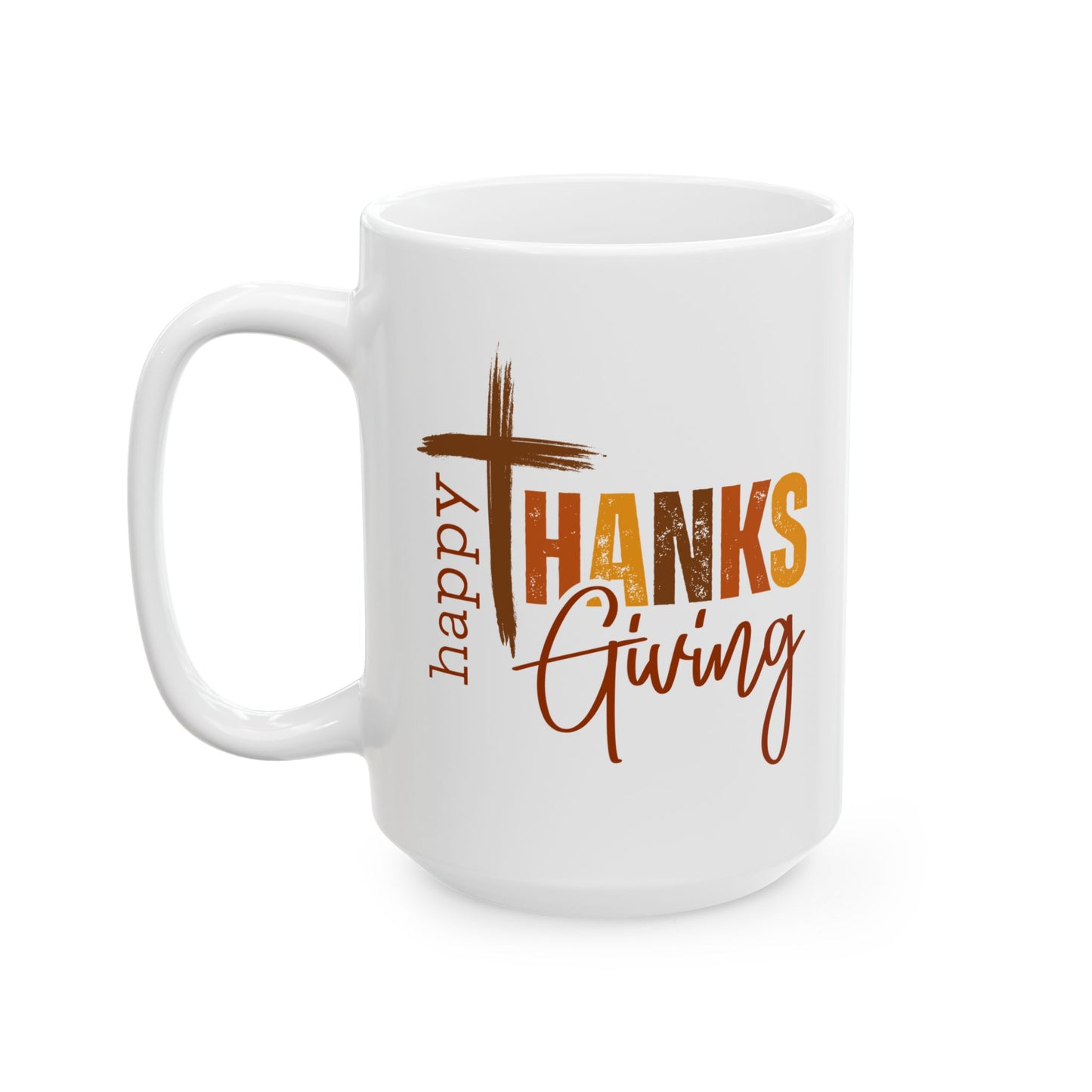 Taza de café con texto en inglés "Happy Thanksgiving" (11 oz, 15 oz)