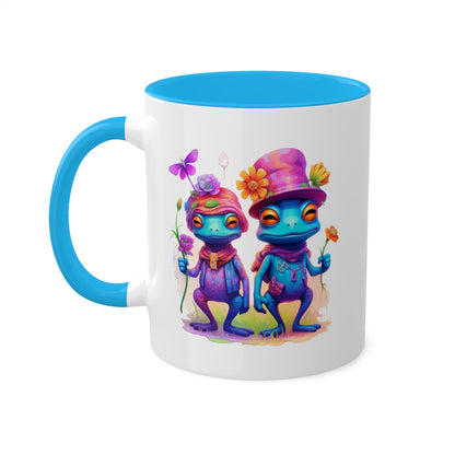 Two Adorable Blue Frogs - 11 oz Colorful & Funny Mug