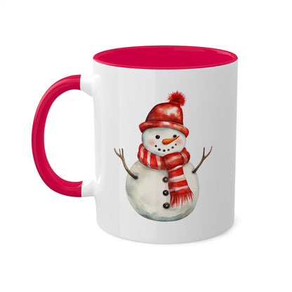 Cute Red Christmas Snowman - 11 oz Holiday Gift Mug