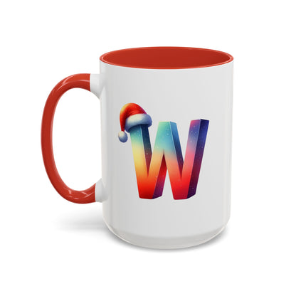 Taza con la letra "W" del alfabeto navideño (11, 15 oz)