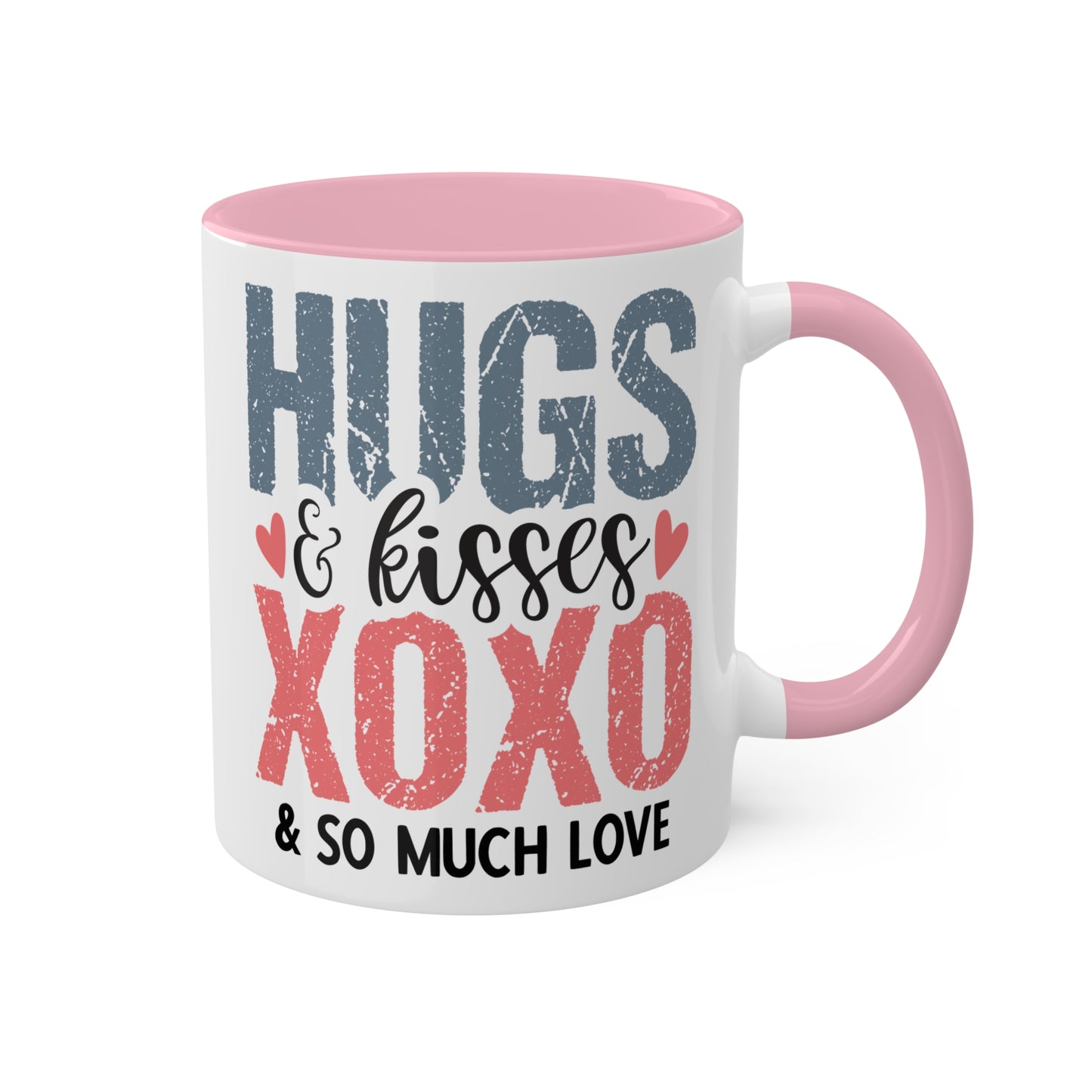 Hugs & Kisses XOXO & So Much Love - 11oz Colorful Valentine's Day Gift Mug