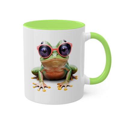 Cute & Funny Little Frog With Sunglasses - 11oz Colorful & Funny Mug