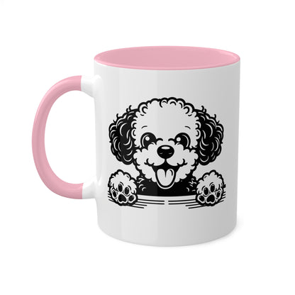 Taza de café con cara de perro caniche toy - 11 oz