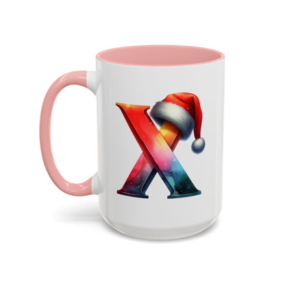 Taza con la letra "X" del alfabeto navideño (11, 15 oz)