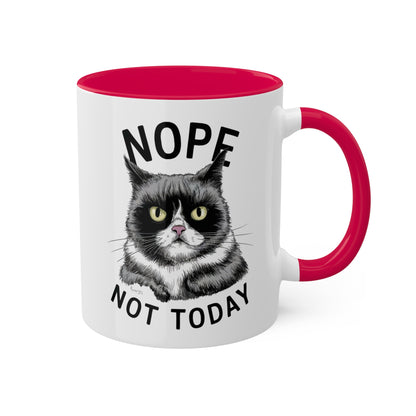 No, hoy no - Taza de café colorida de 11 oz