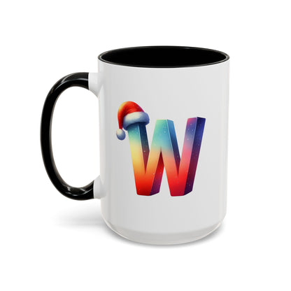 Taza con la letra "W" del alfabeto navideño (11, 15 oz)