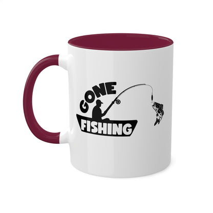 Gone Fishing On A Boat - 11oz Colorful & Fun Gift Mug