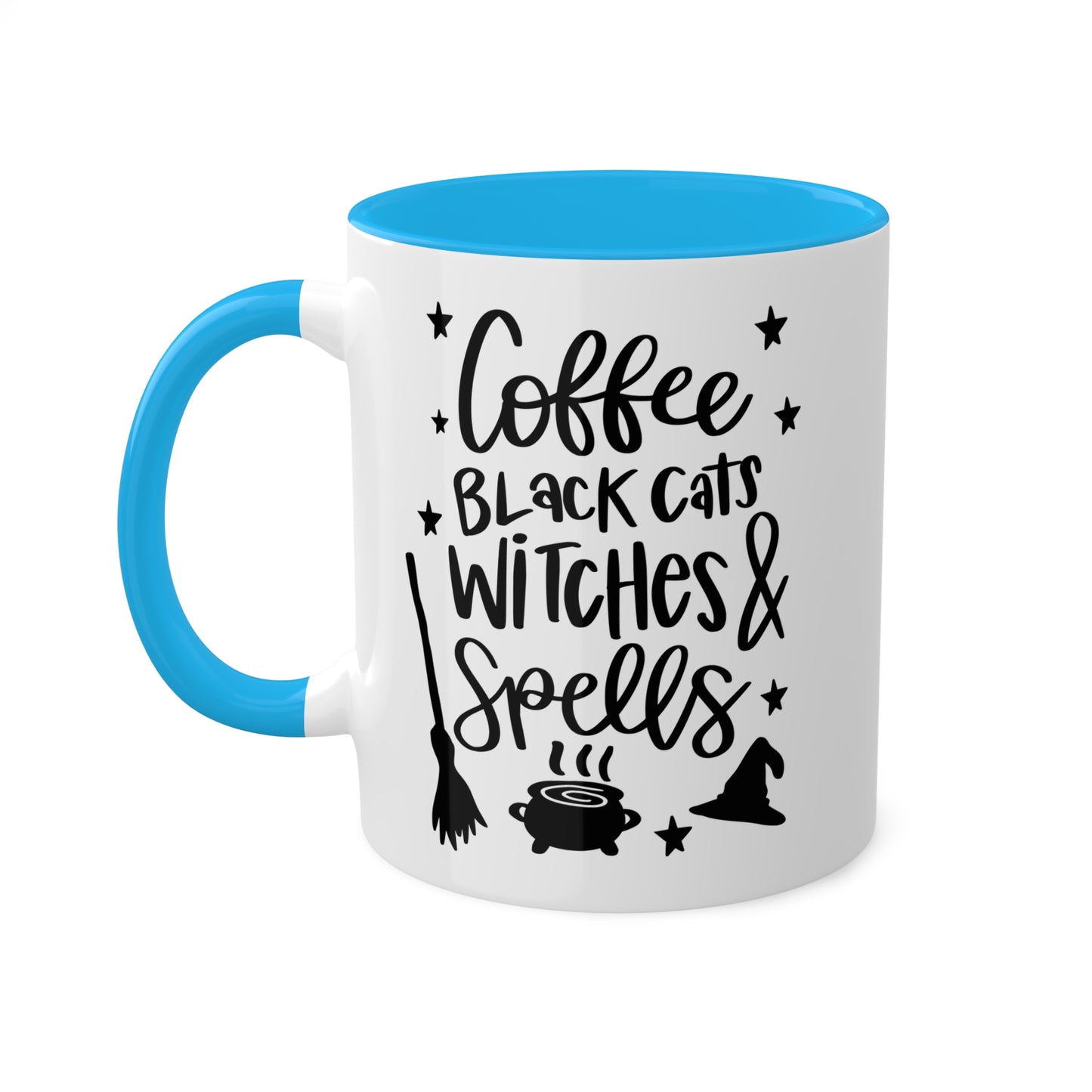 Coffee Black Cat Witches And Spells - 11oz Colorful Halloween Mug