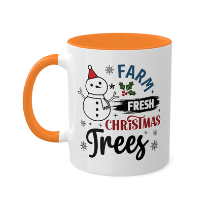 Farm Fresh Christmas Trees - 11 oz Colorful Holiday Gift Mug